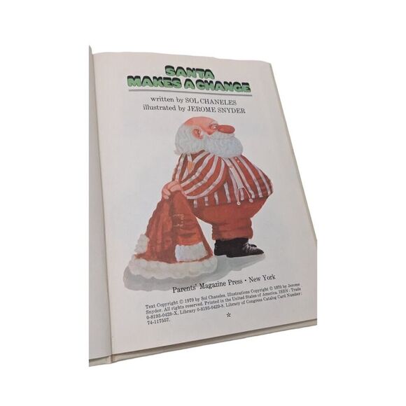 Vintage Santa Makes a Change by Sol‎ Chaneles Hardcover Christmas Story Children - Picture 3 of 3